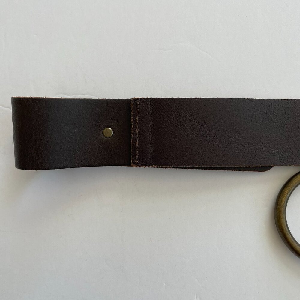 Antoniazzi Brown Leather Belt with Coin Chain Accents Handcrafted in Italy. - Picture 12 of 15